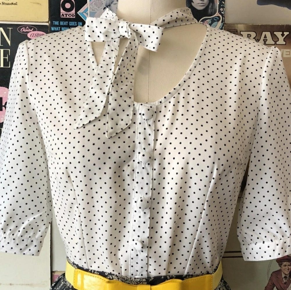 Voodoo Vixen Button Down Tie Neck Top